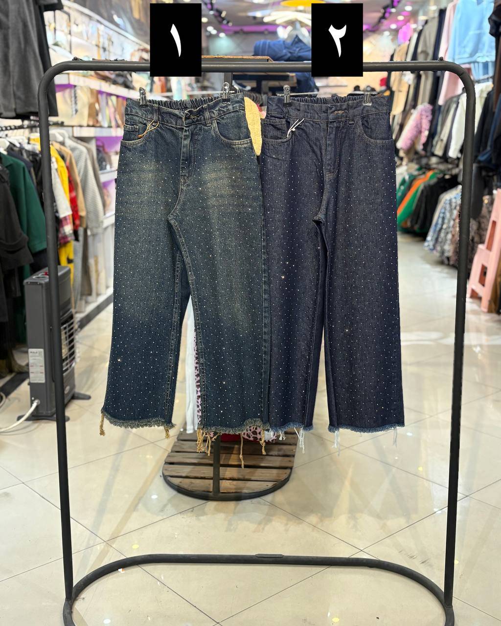 IMG_20251208_124532_293 شلوار واید لگ نگینی کد 2105 - Image 1